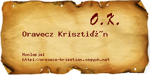 Oravecz Krisztián névjegykártya
